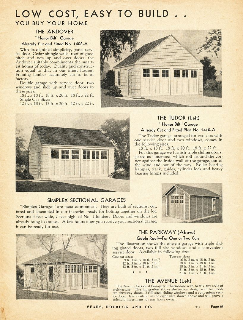 Sears Precut Kit Garages A Dandy Place for Your Automobile Sears